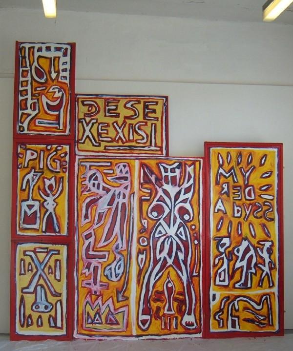 A painting I did at University a few years back. I ended up taking using the text on it not only as the title for this blog, but also for my novel. The novel that treats me mean like some troublesome lover. 